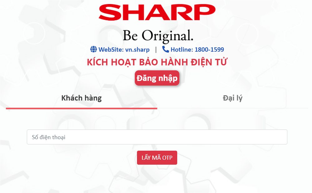 hướng dẫn đăng ký bảo hành điện tử sharp cho cá nhân