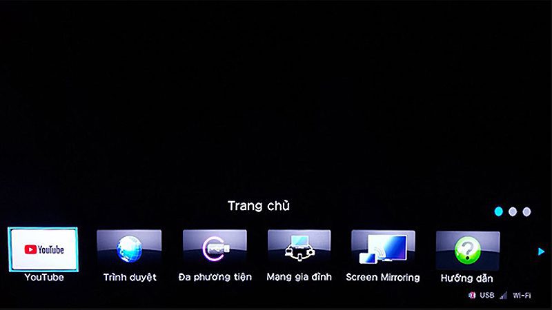 Nhấn HOME để vào giao diện Trang chủ