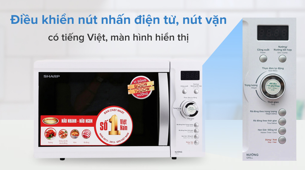 Lò vi sóng có nướng Sharp R-G371VN-W 23 lít