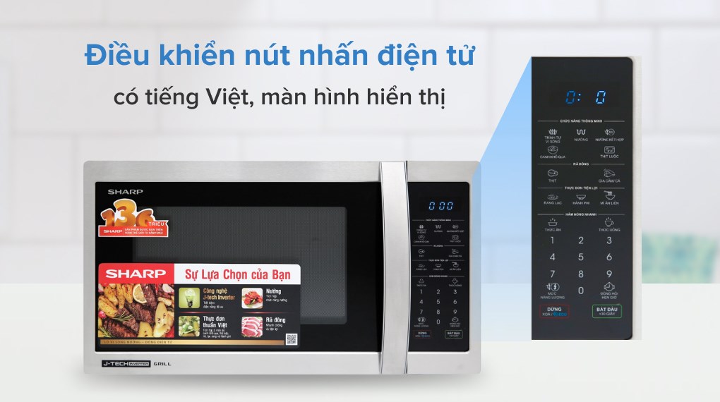 Lò vi sóng có nướng Sharp R-G52XVN-ST 25 lít