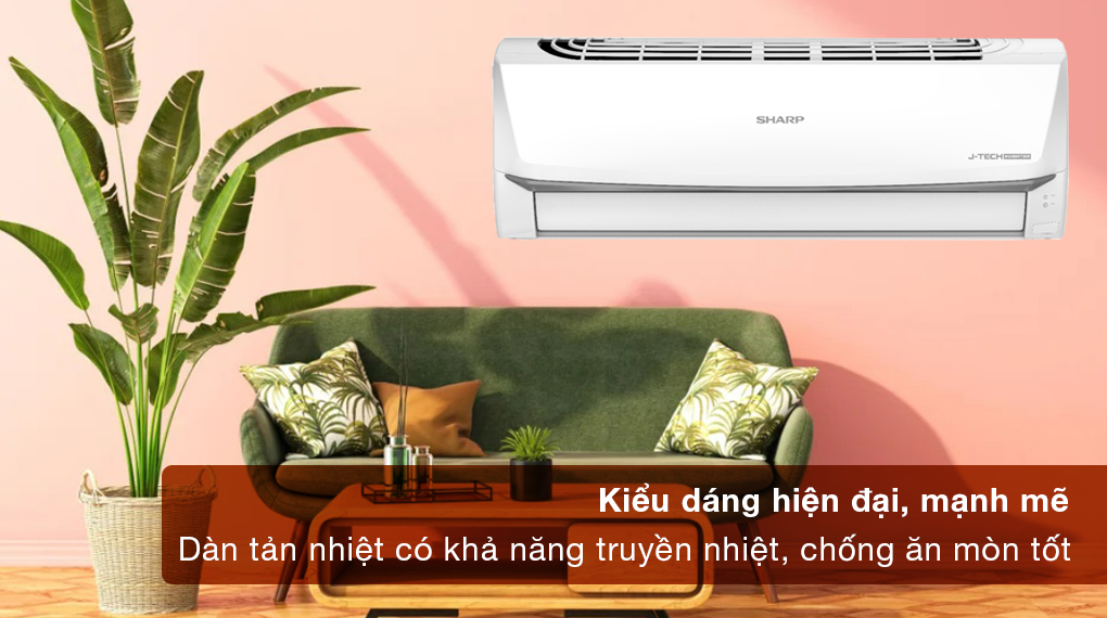 Máy lạnh Sharp Inverter 1.5 HP AH-X13ZEW - Kiểu dáng hiện đại, đường nét mạnh mẽ, phù hợp cho không gian lắp đặt 