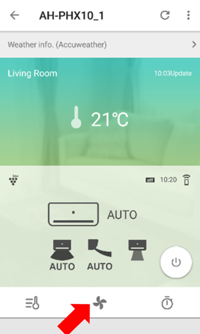 Cách thay đổi tốc độ gió và hướng gió bằng app điều khiển máy lạnh Sharp