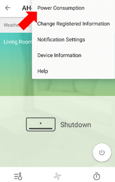 Nhấn Power consumption trên màn hình ứng dụng
